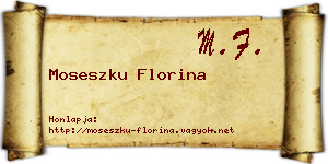 Moseszku Florina névjegykártya